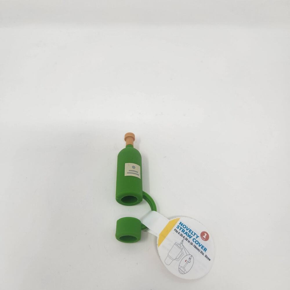 Green White Wine Bottle Tumbler Straw Cover